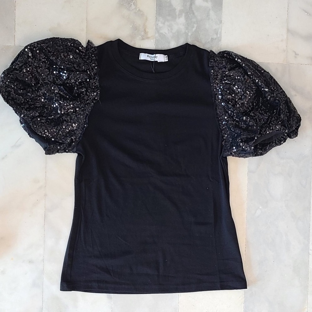 Sparkling black blouse
